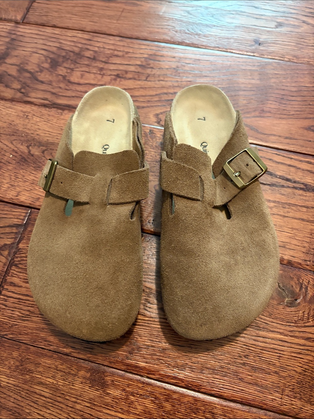 Quince Water Repellent Suede Clog Mules - Brown Size 7